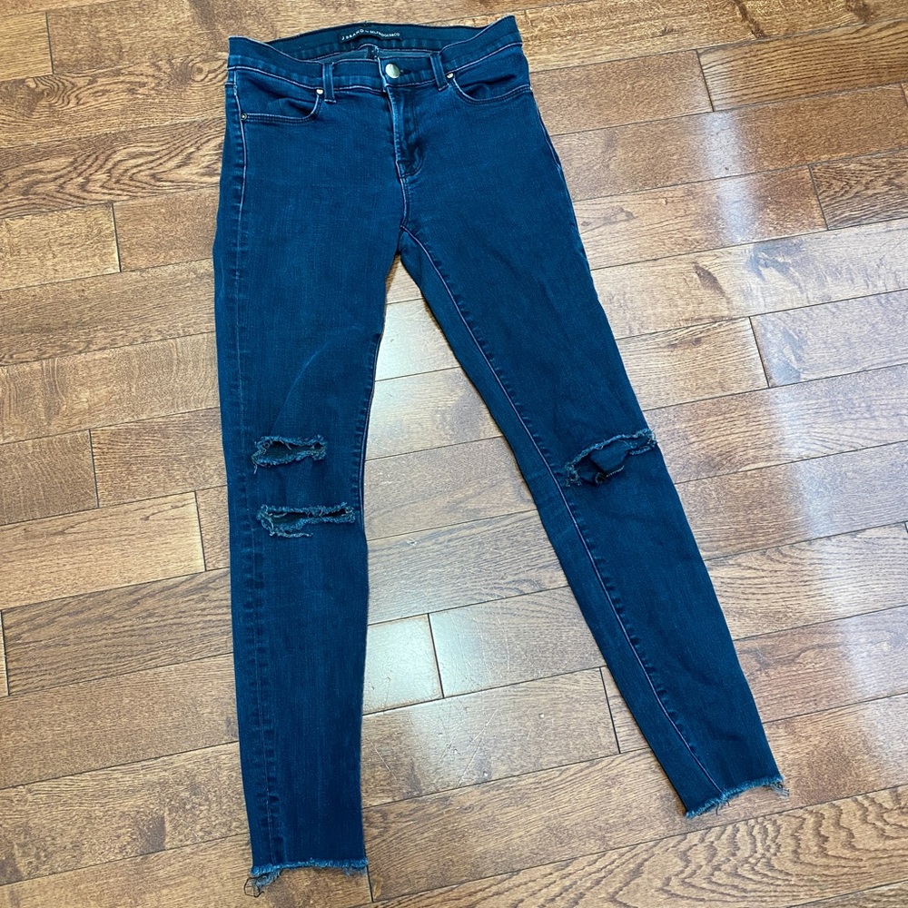 J Brand Daredevil ripped cropped skinny jeans size 25